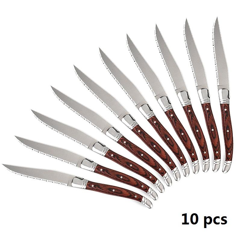 Cuțite de friptură din oțel inoxidabil în stil Laguiole Tacâmuri japoneze din lemn Cuțit de cină Tacâmuri Restaurant Tacâmuri 2/4/6/10 buc