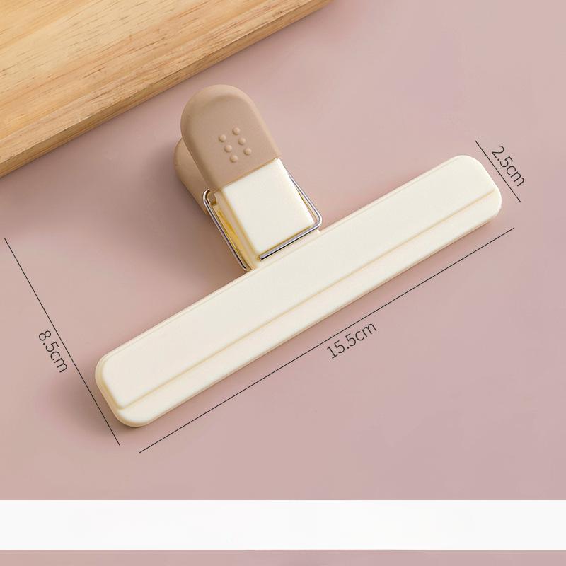 

Зажим для запечатывания пищевых продуктов, кухонный влагостойкий пластиковый пакет для консервации, зажим для закусок, уплотнительный зажим для пищевого порошка молока, уплотнение для чая Large 15.5*2.5*8.5 кремовый