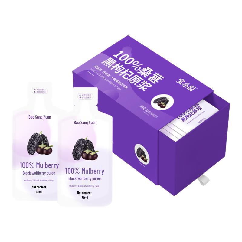 Baosangyuan 100% Mulberry & Black Goji Berry Original Extract 30ml x 7 Bags