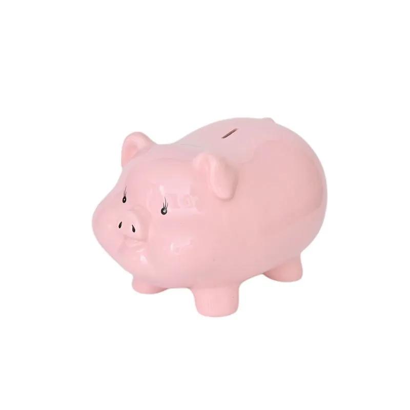 Pink Money Box Coin Ceramic Secret Kids Saving Hidden Safe Pig Piggy Bank No Exit Porcelain Storage Piggy Bank Money Box ZG111