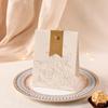 2025 Creamy White Retro French Handbag with Champagne Bow Textured Design - Wedding Candy Box