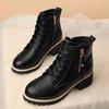 Women's Boots Fashion Boots Black Plus Leather Booties Platform Hard Wearing Women Casual Shoe