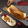 ZISIZ Gold Plated Stainless Steel Oval Serving Tray Set