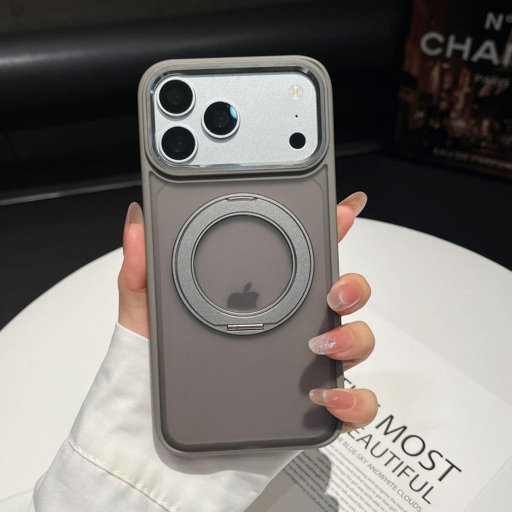 Applicable To Apple 18Pro Armor 360 Rotating Magnetic Suction Bracket Mobile Phone Case iPhone17 Matte Skin Protective Case