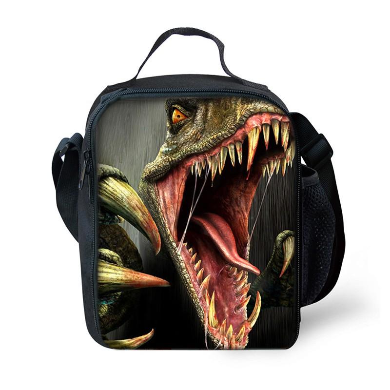 Dinosaur Print DIY Lunch Bag Office Workers School Kids - PVC Insulated Shoulder Cooler