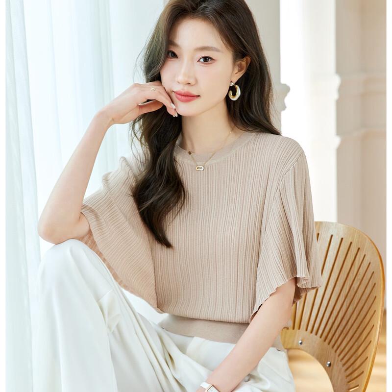 

Women s Mulberry Silk Blend Batwing Knit Top One Size