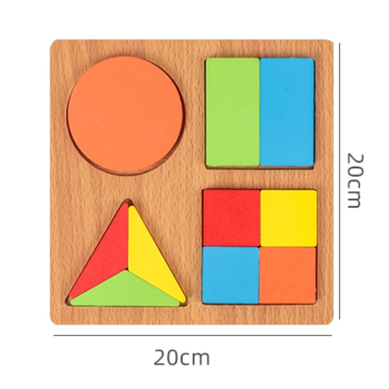 Holzpuzzle Montessori 3D Geometrische Formen Brett für Kinder Vorschule Lern Lernspiel Farbe Erkennung Spielzeug für Kinder