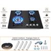 TopStrong 4-Burner Gas Cooktop, 60cm Gas Hob with Automatic Thermocouple Protection, Built-in 4 Zone Glass Gas Cooktop,NG/LPG