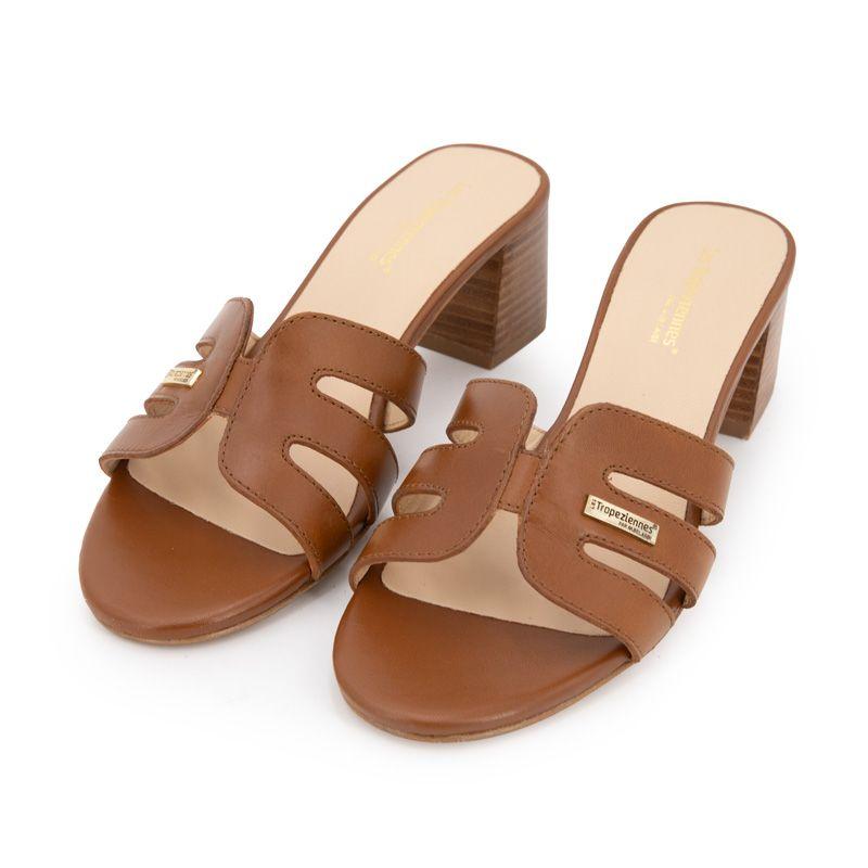 Livia Leather Mules with 5cm Heels for Women LES TROPEZIENNES PAR M.BELARBI
