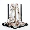 Eleganter Satin-Seidendruck-Schal für Damen - Vielseitiges Frühlings-/Herbst-Nacken- und Kopfaccessoire mit Sonnenschutz