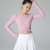 WEZHO Women's Long Sleeve Crew Neck Yoga Top