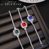 Temperament Cultivation Ruby Sugar Tower Cut Light Luxury Color Treasure Bracelet High Carbon Diamond Emerald Royal Blue Diamond Women