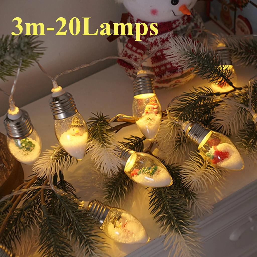 Weihnachtspuppen Lichterkette Weihnachtsbaum LED Innen Dekorationslichter Weihnachten Schneemann Wunschflaschen Lichterkette