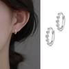 Simple Heart Hoop Earrings for Women Girls Temperament Wedding Silver Color Earrings Shiny Zircon Jewelry Accessories