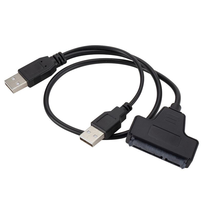 USB 2.0 to 2.5" SATA Hard Drive Data Cable Adapter - 22-Pin to SATA 7+15
