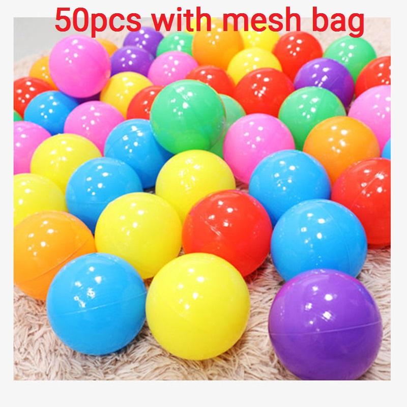 Mesh Bag Ocean Ball 50pcs Pack Can Be Thickened Bobble Ball Playground Children Indoor Toys Colourful Plastic Toys