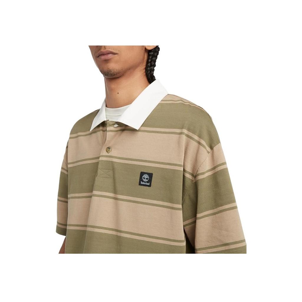 Timberland Outdoor Loose Short Sleeve Polo Shirt Plaid Print Men Tops A42E5-B39