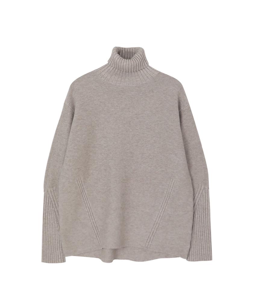 Baseukala Diagonal Patterned Turtleneck Knitwear (7Colors)