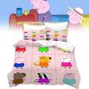 Peppa Pig 3D Digitaldruck Bettbezug Kissenbezug Set für Kinder Schlafzimmerdeko