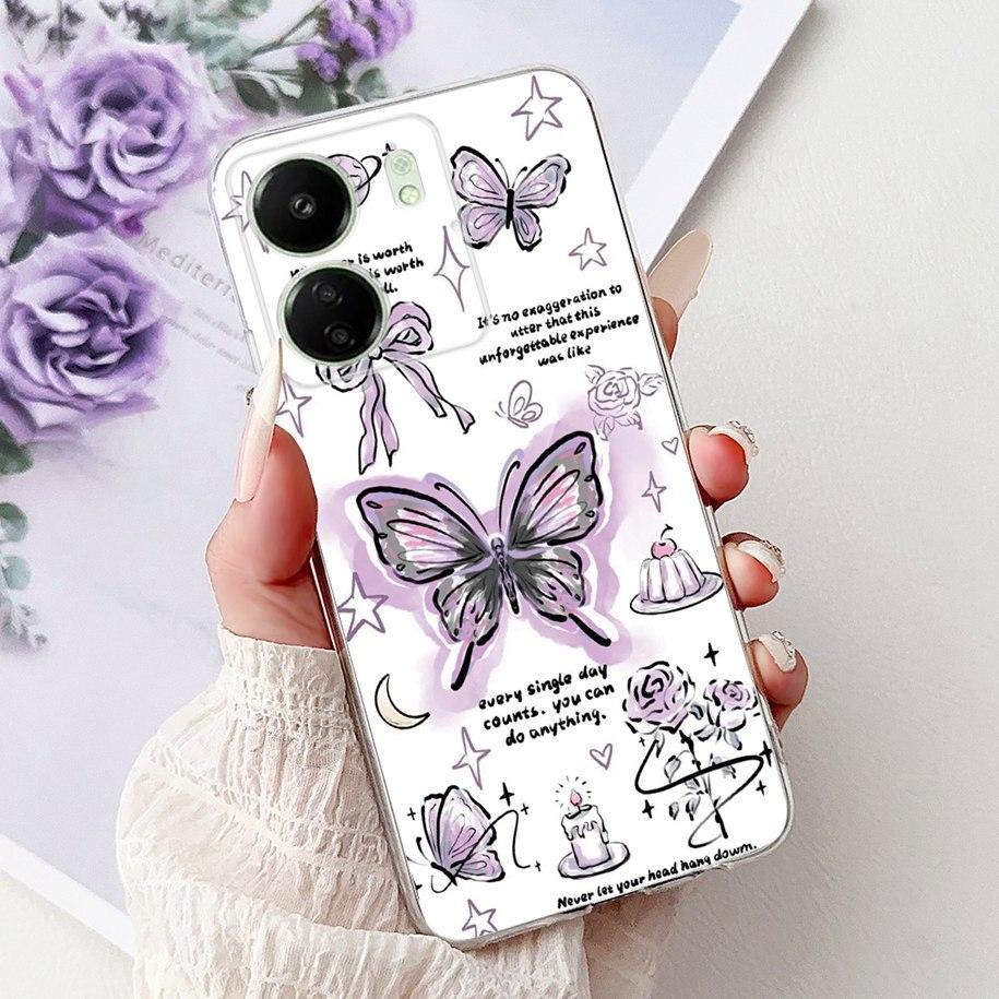 For Xiaomi Poco C65 Case Poco C75 Cover Fashion Butterfly Soft Silicone Capa Phone Back Cover For Xiomi Poco C65 C75 C 65 Bumper