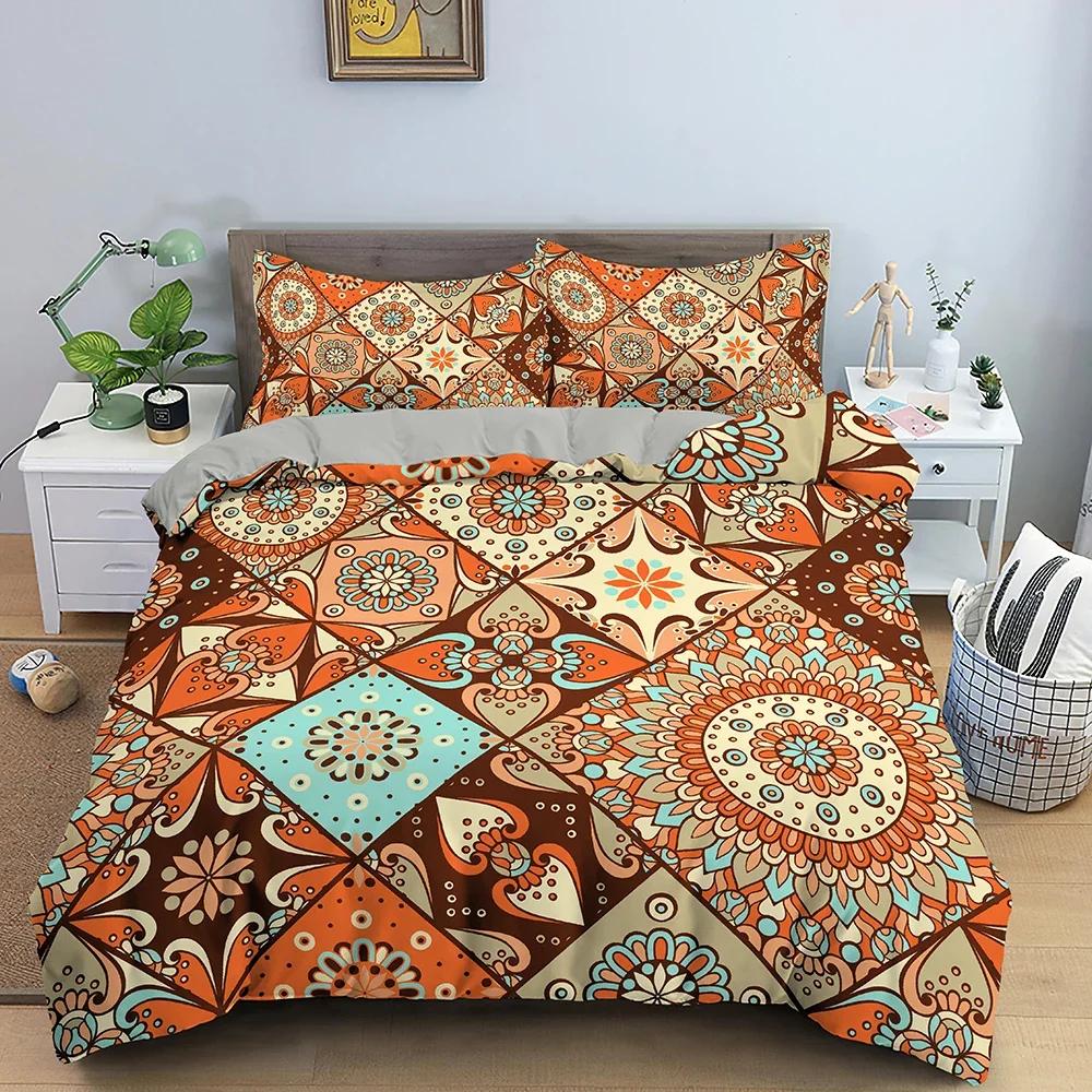 2/3Pcs Ethnic Mandala Bedding Set Bohemian Quilt Cover For Bedroom Luxury Duvet Cover Set King Queen Twin Size Bedclothes
