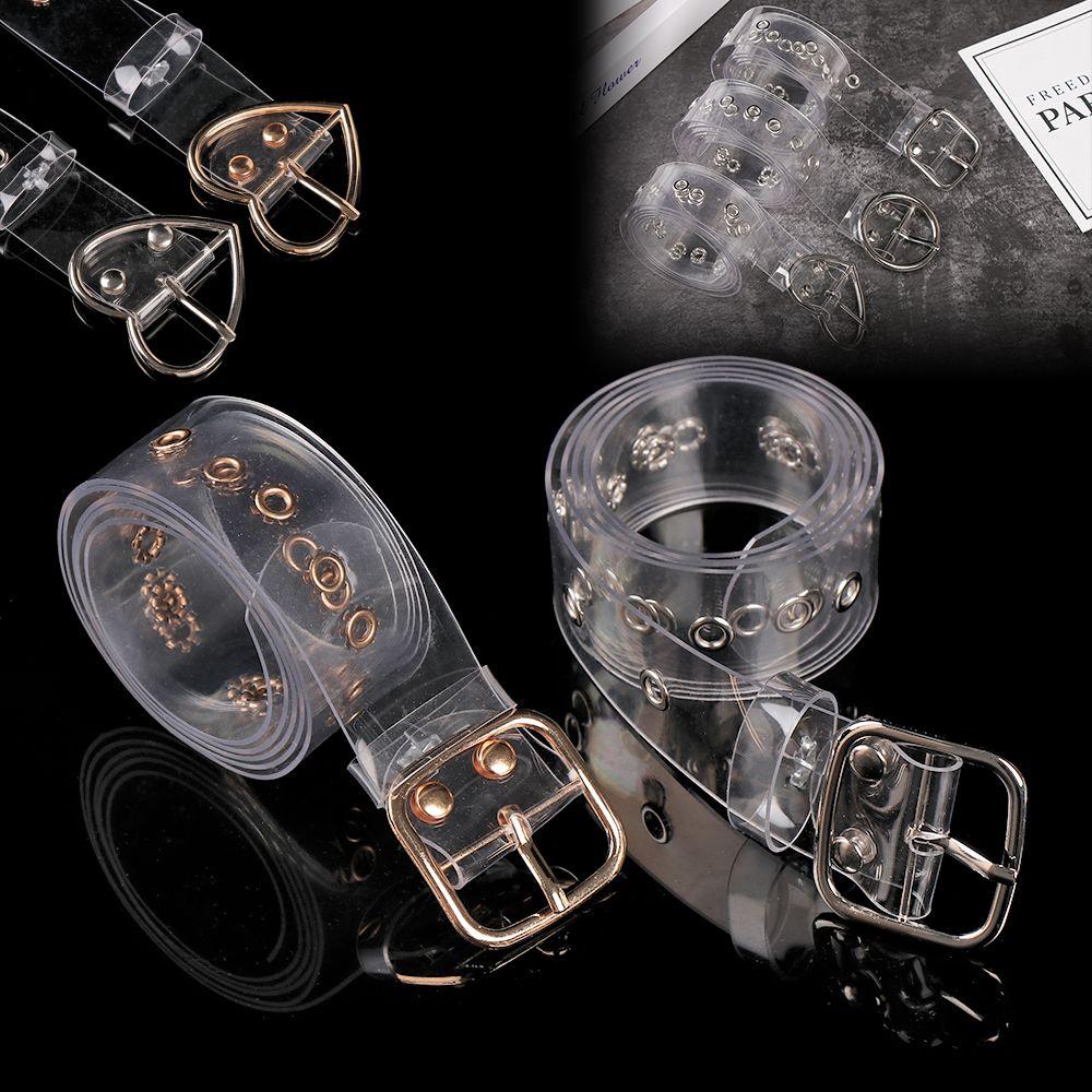 Invisible Wide Clear Punk Waist Belt Transparent Waistband Waist Strap Round Square Heart
