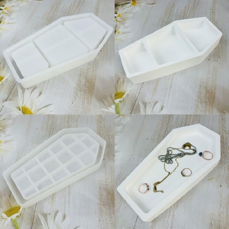 Coffin Shaped Resin Tray Molds for Making Jewelry Tray Display Stand