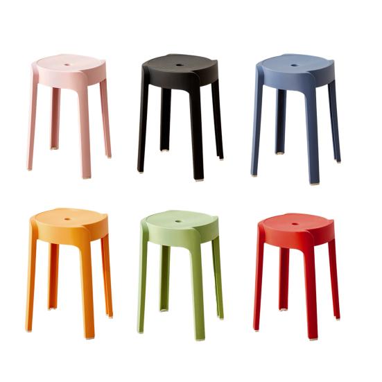 6Pcs Plastic Stool Stackable Portable Round Nesting Stools 330lbs Load Bearing Backless Bar Stool Seating for Home Classroom Outdoor