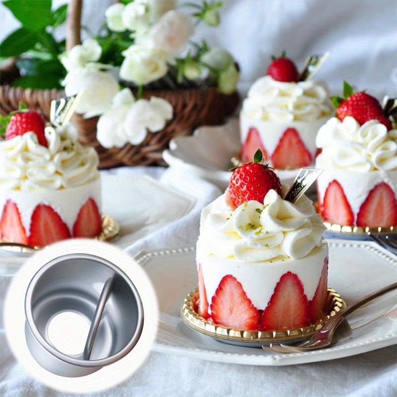 2pcs 2-Inch Mini Cake Pans Set - Non-Stick Removable Base for Cheesecakes, Cupcakes, Desserts