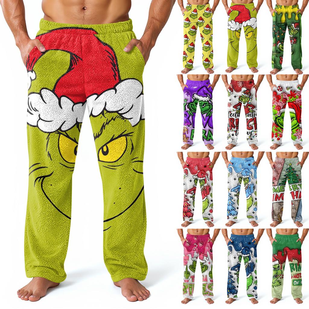 Men's Allover Printed Home Pants Sleeping Pajama Pants Long Pants Pajama Pants