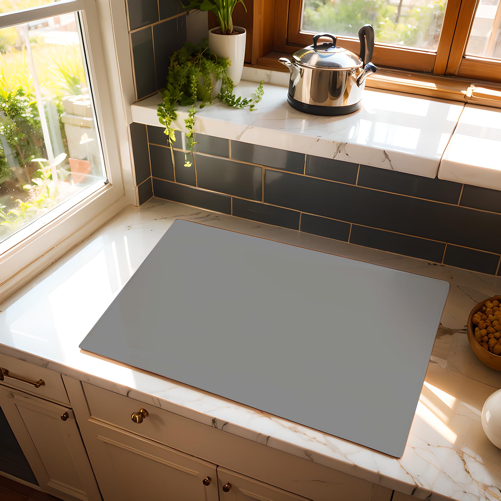 

Большой силиконовый кухонный коврик термостойкий холодостойкий толстый защитный коврик для и и (6080см), (230°С), (-40°С), 1,5 мм, Столешницы, Раковины, серый