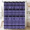 Purple Bath Curtain With Black Patterns Modern Bathroom Decor For Home Reusable Waterproof Shower Shade