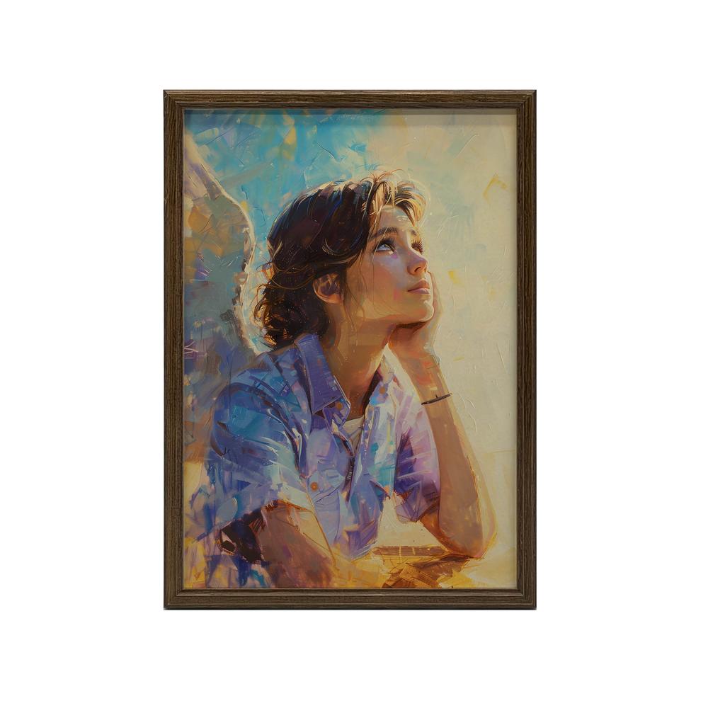 Angel Thoughts Poster Angel Thoughts Poster, 40X50 Cm, Black Aluminum Frame, 230 Gsm Matte Paper