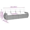 4 Piece Garden Sofa Set with Cushions Black Poly Rattan