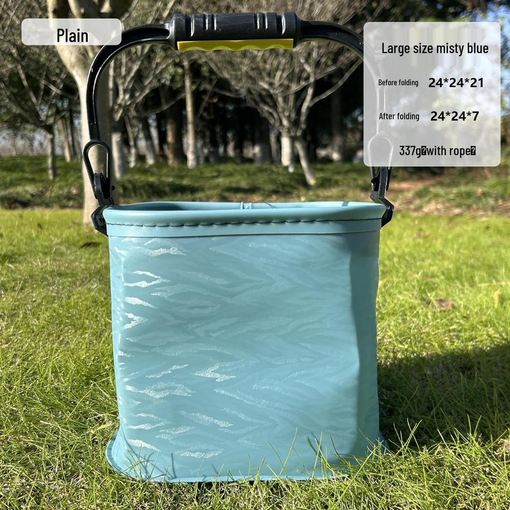 Folding Fishing Gear Bucket - Durable, Thickened, Outdoor Live Fish Container