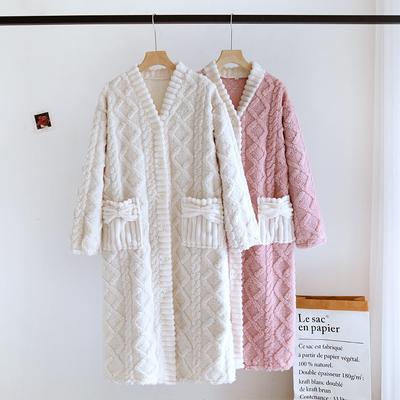 Flanell Verdickung Frauen warme Robe Schlaf Nachtwäsche Winter Nacht Kleidung Damen Strickjacke Nachthemd Bademantel Frau
