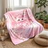 Orange Cat Family Theme Blanket Lightweight Warm Flannel Blanket Decorative Throw Blanket for Home Decoration