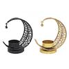 Eid Mubaraks Candlestick Metal Hollowed Moon Shape Tealight Candle Holders for Muslims Holiday Parties Decorations