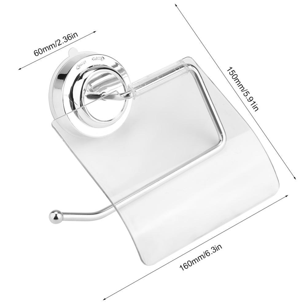 Edelstahl Kunststoff Toilettenpapierhalter Edelstahl Saugnapf Toilettenpapierhalter Wasserdicht Silber Transparent