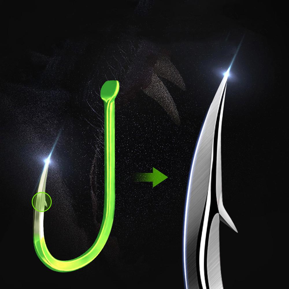 2Pcs/Set High Carbon Steel Barbed Fishing Hook for Fish Feeder Bomb Proof Hanging Explosion Hooks Bait Japan Plastic Box Packing