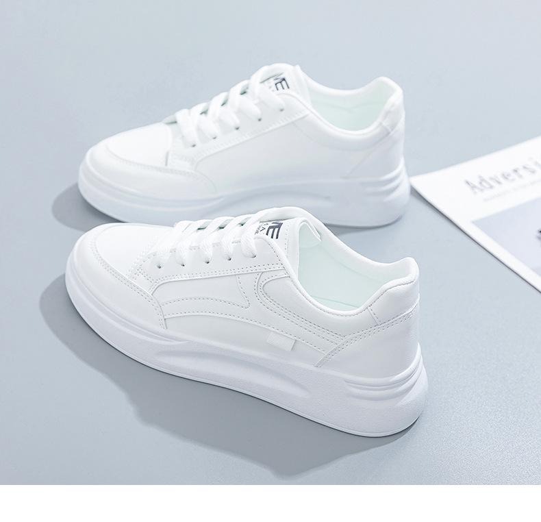 Women Sneakers PU Leather Lace-Up Breathable Jogging Casual De Mujer Outdoor Woman Walking Skateboarding Shoes