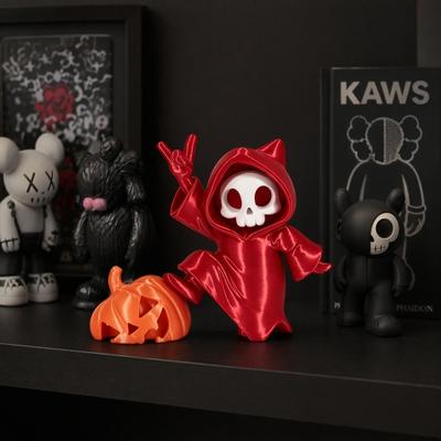 Mini Grim Reaper Statue 3D Printed Skull Grim Reaper Pumpkin