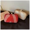 Light Luxury Women'S Dinner Bag Contrasting Color Shiny Rhinestone Clutch Bag Banquet Wedding High-End Chain Evening Bag