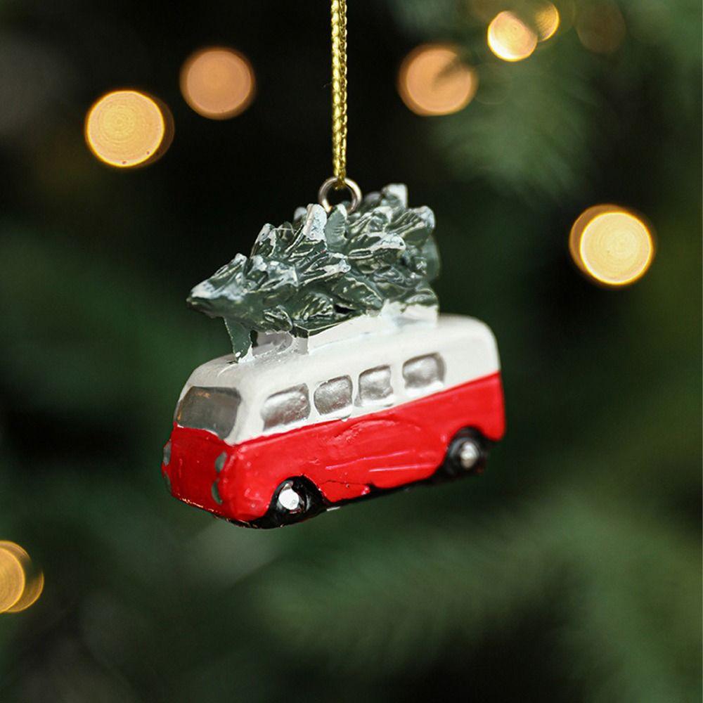 Pryskyřičná poštovní schránka Santa Clause Přívěsek Červené vánoční stromkové závěsné ozdoby Novoroční dekorace