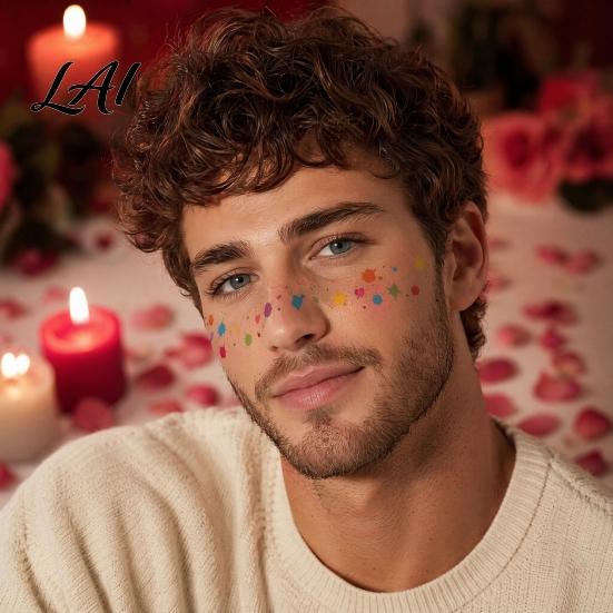 Party Tattoo Stickers Waterproof Temporary Sticker for Face Women Girls Face Easy Apply Decal Decorative Fake Valentine's Day Wedding Parties