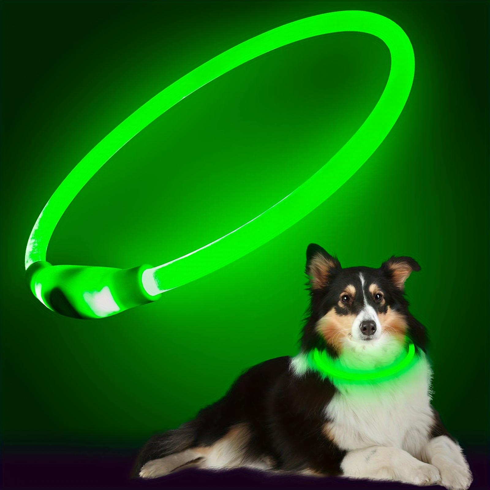 

Adjustable LED Dog Collar with USB Charging - Multi-Color Safety Glow Pet Necklace, Cut-to-Fit Design for Nighttime Visibility S-35cm