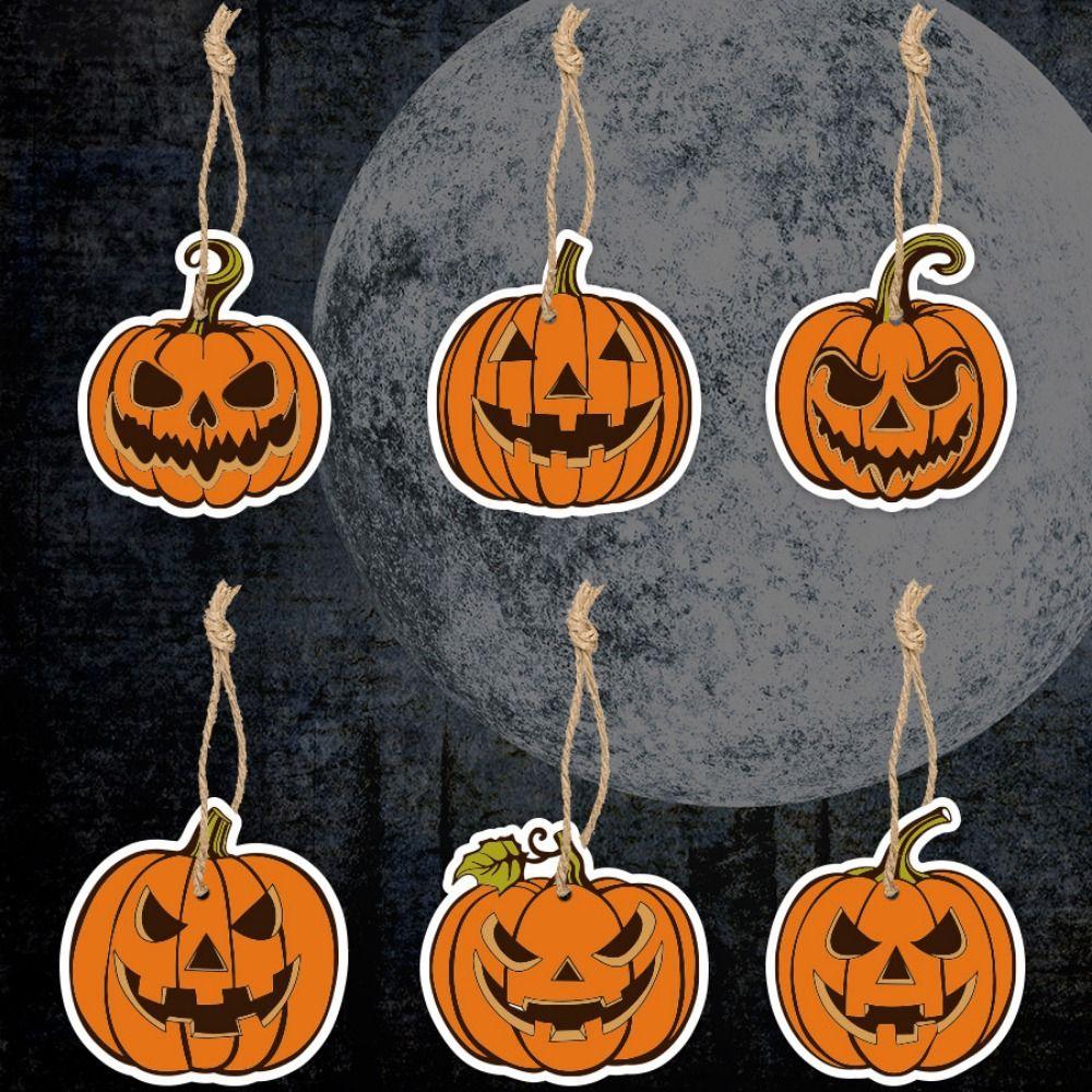 Cartoon Pumpkin Decoration Props Paper Craft Ghost Pendant Atmosphere Props