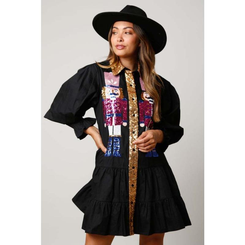 GMXIA Robes décontractées pour femmes, mode printemps automne, couleur unie, imprimé, manches longues, col POLO, taille haute