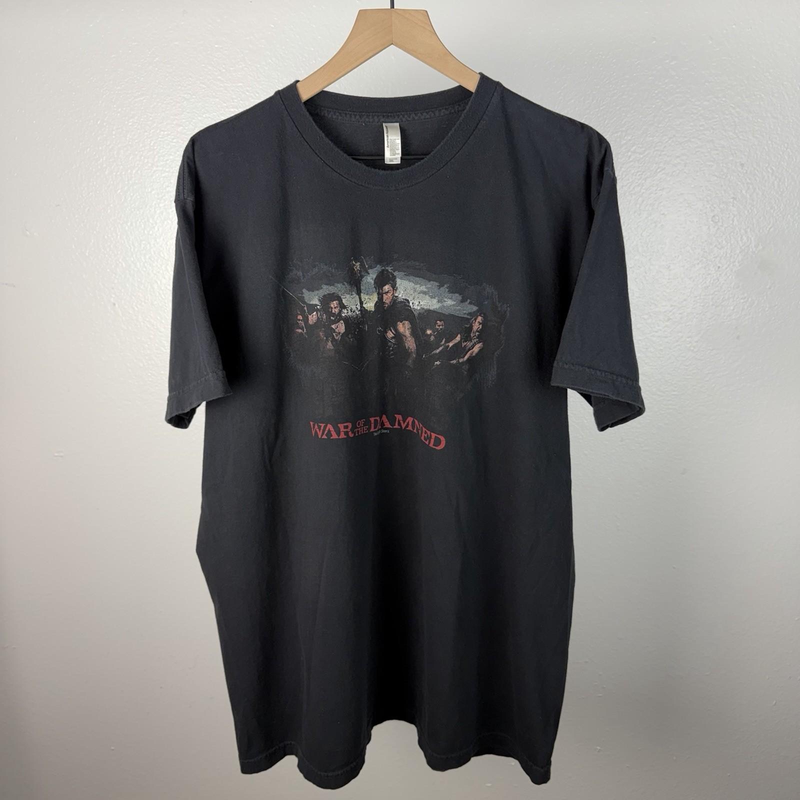 Y2K Spartacus War Of The Damned Starz TV Series Promo Vintage T Shirt Black XL Unisex T-Shirt M