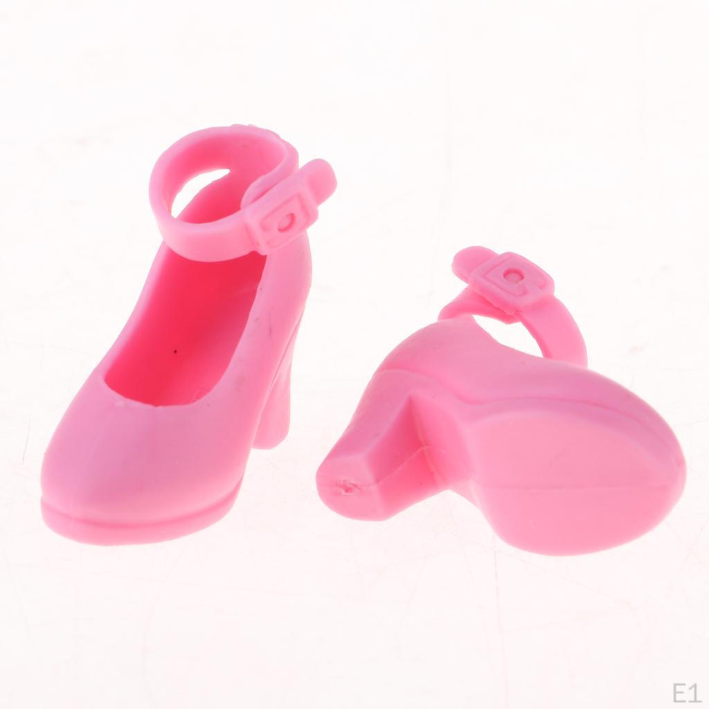 1/6 Doll Plastic High Heels Shoes For Clothing Pink